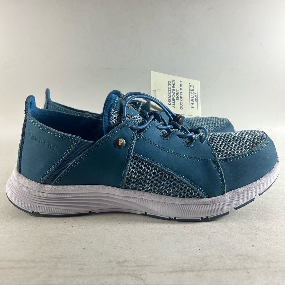 NEW Pandere Bali Women’s Leather Shoes Drawstring Sneakers Blue Nubuck Size 7